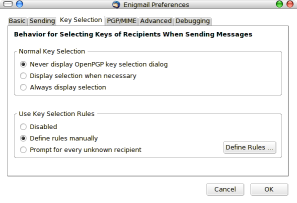 enigmail settings