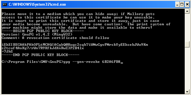 GnuPG key revocation